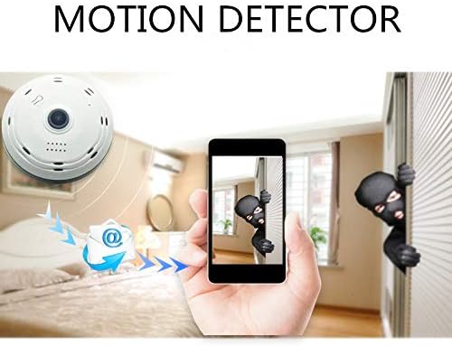 BlueHills White Compact Security Camera for Ceiling or Walls HD 1080P Night Vision Motion Detector & Two-Way Audio - Monitor Front-Door Home Business Kids Baby Dog Cat & Pets with App in Cell Phone