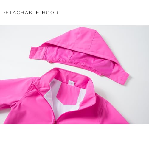 Image of Boys Rain Jacket with Detachable Hood Lightweight Raincoats for Kids