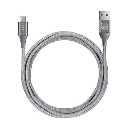 Amazon.co.jp: LENZZA【USB TypeC ケーブル】(2m /2.4A/グレー) 急速