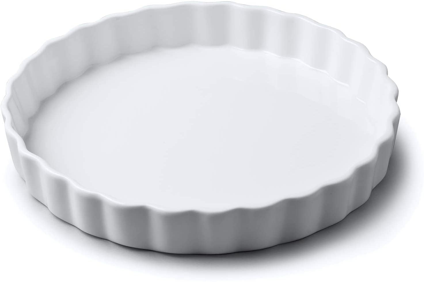 Wm Bartleet & Sons 1750 White Wm Bartleet & Sons - Traditional Porcelain Round Flan Dish, (24Cm) – Premium Quiche And Tart Baking Dish - Made From 100% Porcelain – Classic Smooth Glazed Finish