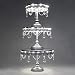 Amalfi Decor Cake Stand Set of 3 Pack with LED Lights, Dessert Cupcake Pastry Candy Plate for Wedding Event Birthday Party, Round Chargeable Metal Pedestal Holder, Silver