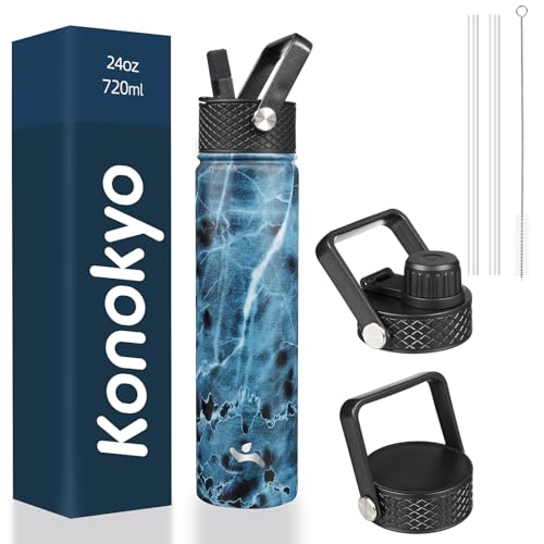 Image of Konokyo 24 oz Insulated Stainless Steel Water Bottle with Straw Lid