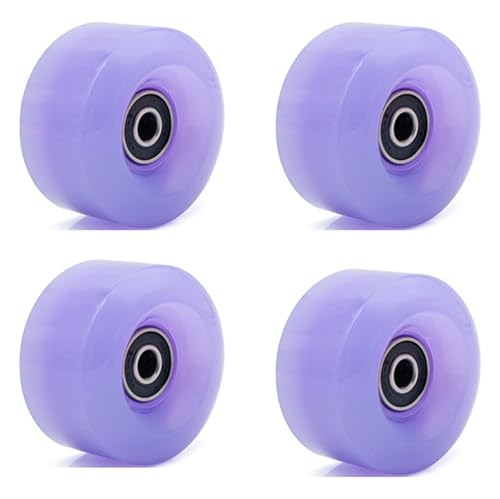 4 Pack oller Skate Wheels Quad Skates/Skateboarding Replacement Wheel for Indoor/Outdoor Skating 82A PU Pulley Accessory,Purple,