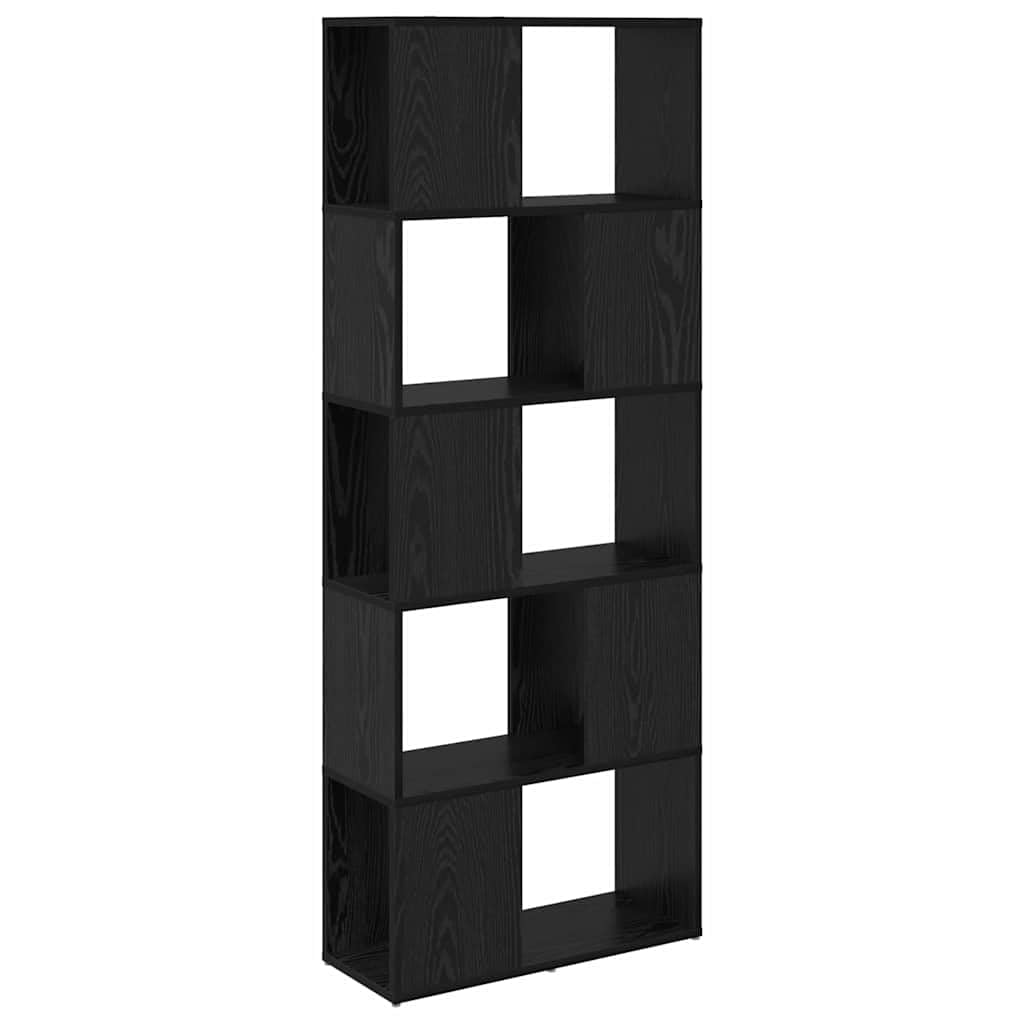 Zestaw 4 mebli telewizyjnych, czarny, 60 x 24 x 156 cm, materiał na bazie drewna, do montażu na ścianie, nowoczesny design, do salonu i sypialni, 4 półki