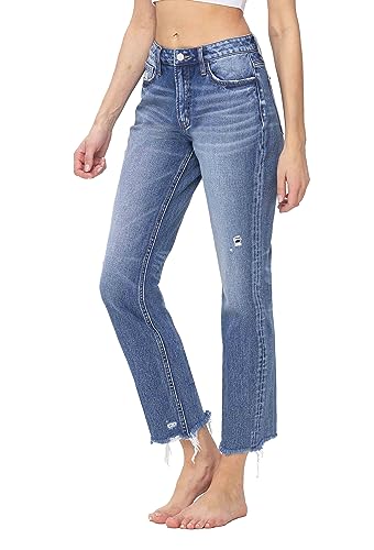 Flying Monkey, High Rise Straight Jeans, Medium Blue4
