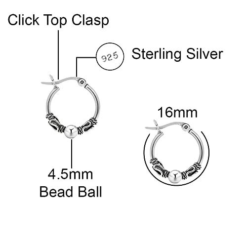 Savlano 925 Sterling Silver Bohemian Tribal Bali Hoop Earrings for Women - Made in Italy Comes With Savlano Gift Box3