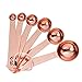 Measuring Spoons Set of 6 Pieces, Stainless Steel Measuring Spoon with D-RING Holder Measuring Dry and Liquid Ingredients (Rose gold)