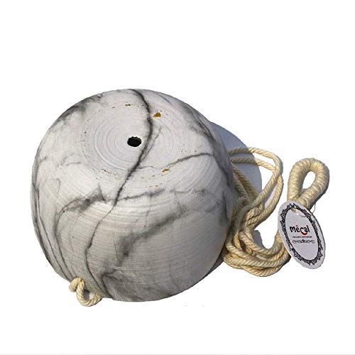 Mecai 5 Inch Hanging Mini Flower Planter Pot Ceramic Macrame Plant Holder Cute Trailing Succulent Planters Cactus Pot With Cotton Rope Hanger For Indoor Outdoor Decor (Grey White) #TOP2