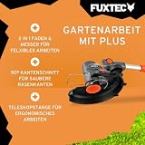 Tagliabordi a batteria FUXTEC 20V FX-E1RT20PROSET • Decespugliatore a batteria con caricabatterie • Larghezza di taglio 28 cm • Con manico telescopico e 2 velocità • Tagliabordi con filo e lama - 5