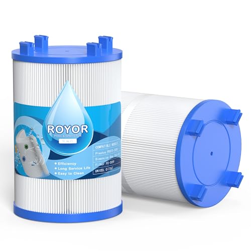 ROYOR Hot Tub Filters Replacements for Dimension One Spa Filter 1561-00 Hot Tub Filter Compatible with PD075-2000 C-7367 FC-3059 Baleen AK-60035 75 Sq.Ft. 2 Pack
