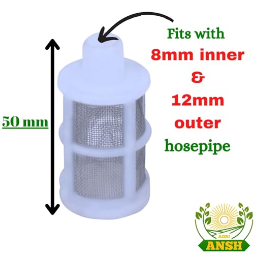 Image of Agriansh Water Inlet Micro Pump Filter Stainless Steel Net Plastic Frame Used for Diaphragm Pump Inlet Hose Pipe