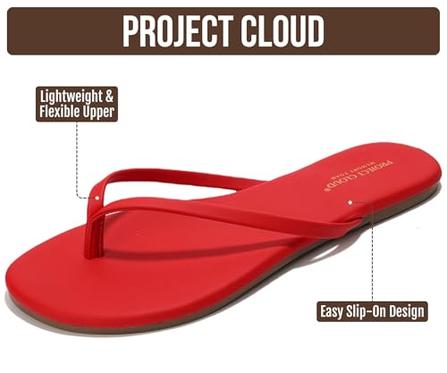 Image of Project Cloud Flip Flops for Women Footwear- Lightweight and Memory Foam Insole Sandals for Women 2026 - Durable Non-Slip Beach Essentials Flats for Women Sandals (Foundations)