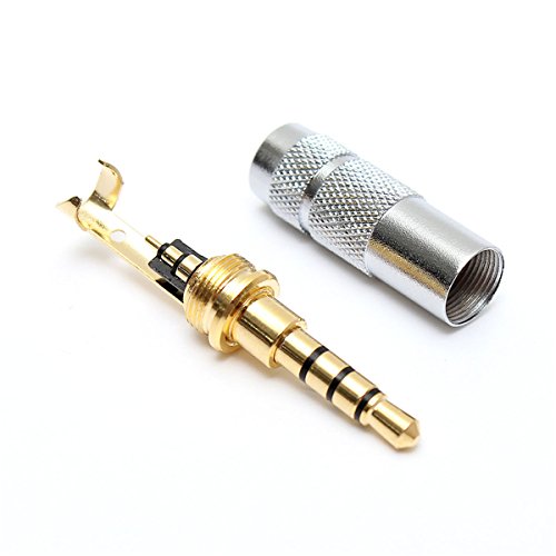 VIDOO 10 Pcs 3.5Mm 4 Pôles Prise Jack Mâle Stéréo Connecteur À Souder Audio