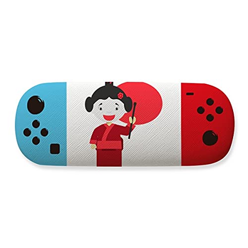 Étui pour lunettes dessin animé japonais blanc rouge fini les rayures sur vos verres
