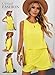 Dokotoo Womens Juniors Fashion 2025 Elegant Summer Cute Sexy Off The Shoulder Halter Neck Ruffle Chiffon Sleeveless One Piece Short Jumpsuits and Rompers,Yellow X-Large