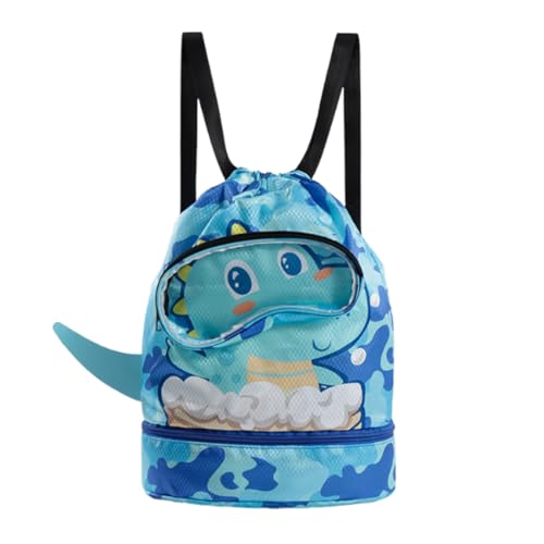 NHQZ Bolsa de natação para crianças, mochila de piscina, bolsa de ginásio com sapateira, bolsa de piscina ajustável, húmida e seca, adequada para brincar de crianças na piscina, de viagem