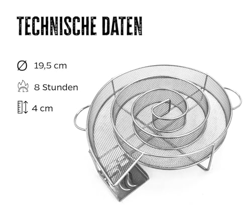 Räucherschnecke Grillfürst Kaltrauchgenerator aus Edelstahl für Grill und Räucherofen