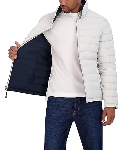 Image of Nautica Men's Reversible Quilted Puffer Jacket -Midweight Mechanical Stretch Winter Coat