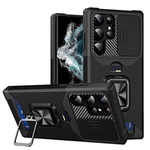 �J�[�h�X���b�g�t���E�H���b�g�����O�z���_�[�P�[�X Samsung�p Galaxy S25 S24 S23 S22 Ultra S22 S23 Plus S21�p �A�[�}�[�L�b�N�X�^���h�o���p�[�J�o�[�iGalaxy A15�p/�u���b�N�j