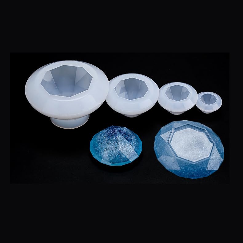 zalati Silicone Mould 4pcs Casting Moulds Resin Molds for DIY Craft Making - 4 Sizes, Diamond