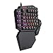 Redragon K585 DITI Einhand RGB Mechanische Gaming-Tastatur, Blaue Schalter, Typ-C Professionelle Gaming-Tastatur mit 7 Integrierten Makrotasten, Abnehmbare Handgelenkstütze, 42 Tasten