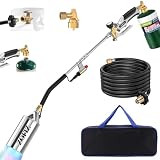 Propane Torch Weed Burner Kit 33.5' Weed Torch,10FT Hose and Storage Bag,Heavy Duty Blow Torch with Self...