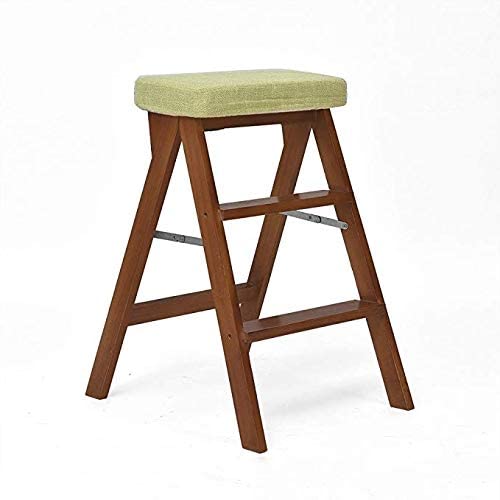 Tabouret en bois massif pliant style chaleureux couleur verte