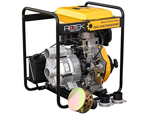 Rotek Schmutzwasser Motorpumpe mit Dieselmotor WPD4-TR-1000-25-5HEB+, bis zu 50m³/h Förderleistung. Stage-V
