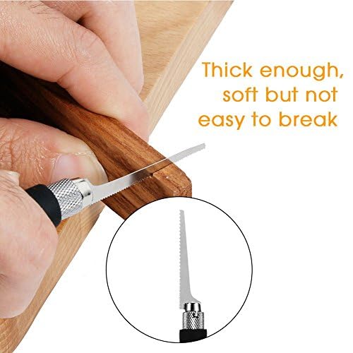 Sierra de Mano, Kit de 3 Piezas con Hojas Intercambiables para Manualidades y Hobby Mini Navaja para Tallar y Cortar Madera DIY - imagen 3