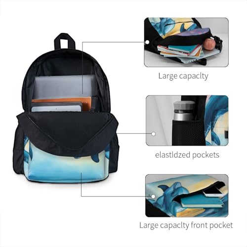 Sac à dos étanche à motif dauphins résistant aux intempéries - 4