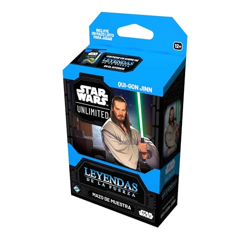 Asmodee FFG Star Wars Unlimited Juego De Cartas Coleccionables Leyendas de la Fuerza - Mazo de Muestra Qui-Gon Jinn - Cartas exclusivas - A Partir de 12 años, 2+ Jugadores - Español