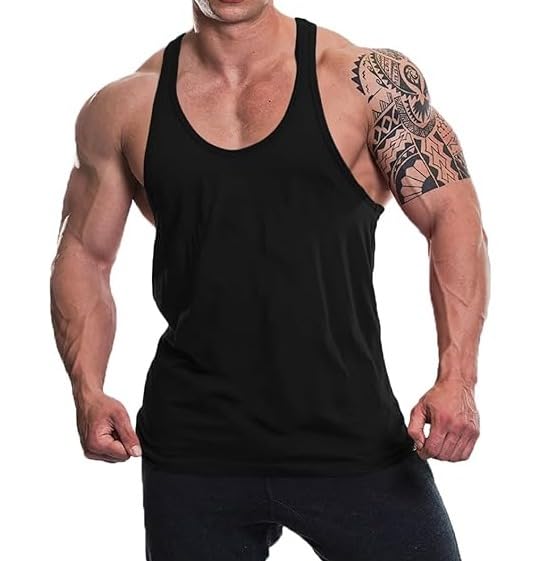 the blazze Men's Cotton Vests Super Combed Cotton Black Round Neck Sleeveless Stringer Y Racer Back Tank Tops Gym Workout Fit Sando Vest Tank Top for Men-picture-14