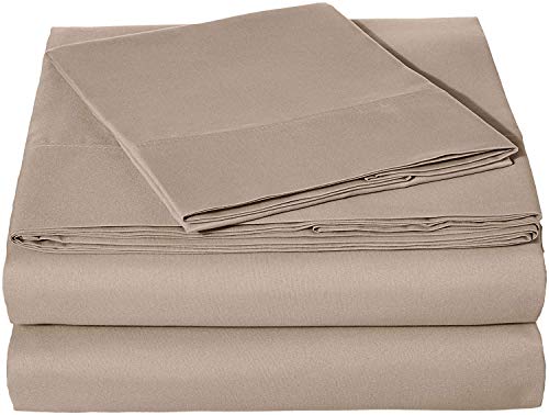 Sathi Bedding 400-Tc Sateen Soft 4-Pc Luxury Sheet Set Queen Solid Taupe Fit Upto 13-15'' Inches Deep Pocket 100% Egyptian Cotton #TOP1