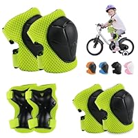 Kinder Knieschoner Set 6 in 1 Protektoren Set Schoner Inliner Schonersets Knieschützer Schutzausrüstung mit Handgelenkschoner und Ellenbogenschoner für Skateboard Inlineskates Hoverboard Fahrrad
