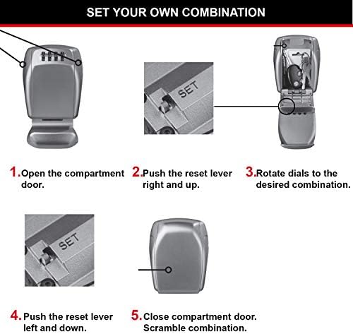 MASTER LOCK Certified Key Safe [Reinforced Security] [CNPP Certification] [Weatherproof - Outdoor] [Wall Mounted] - 5415EURD - Key Lock Box, Medium