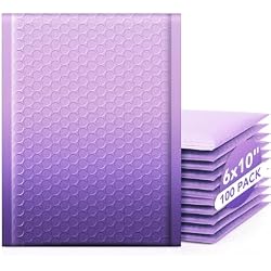 Metronic Bubble Mailers 6x10 Inch 100 Pack Usable Size 6x9'' Gradient Purple Bubble Mailer Waterproof Padded Envelopes for Gift Packaging, Mailing, Makeup, Small Items Bulk