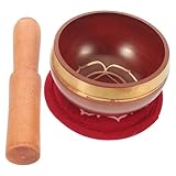 MAGICLULU Tibetisches Klangschalen Satz aus Metall mit Holzklöppel und Kissen Handgehämmerte Nepalesische Klangschale für Meditation Yoga und Entspannung