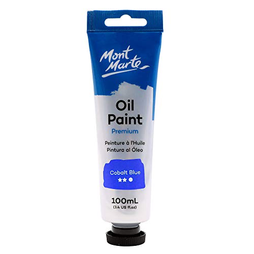 Mont Marte Oil Paint Premium, 3.4 Us Fl.oz (100Ml) Tube, Cobalt Blue, Heavy Body Paint, Artist Quality, Good Coverage, Excellent Tinting Strength, Ideal For Painting Canvas #TOP7