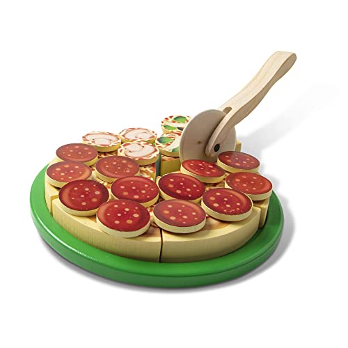 Melissa & Doug Pizza-Party-Spielset für Kinder aus Holz, über 50 Beläge, mit Pizzaschneider, Pizzateller, Holzspatel und Holzbox – Bild 6