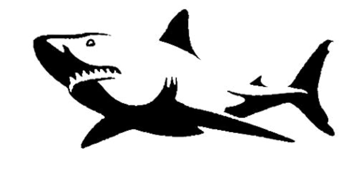 Shark Great White NOK Decal Vinyl Sticker |Cars Trucks Walls Laptop|Black|5.5 x 2.5 in|NOK752