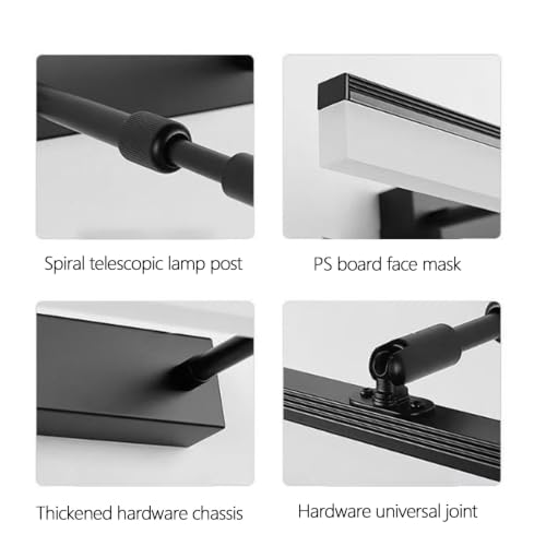 Lámpara de espejo baño LED regulable de 60cm con aplique de pared moderno para interior 4