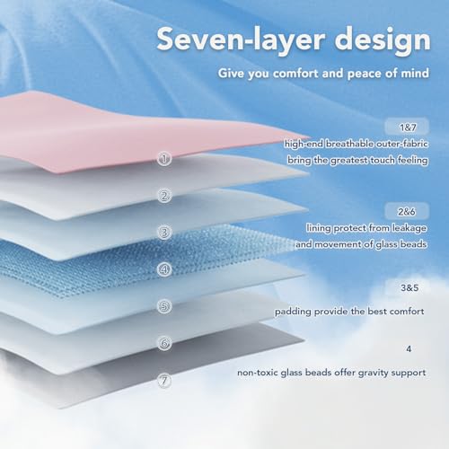 Topcee Weighted Blanket for Adults (15 lbs, 60" x 80") Queen Size Soft Cooling Heavy Blanket Sleeping, Apply to 130-160 lbs Body, Thick Breathable Blanket with Glass Bead, Easy Care