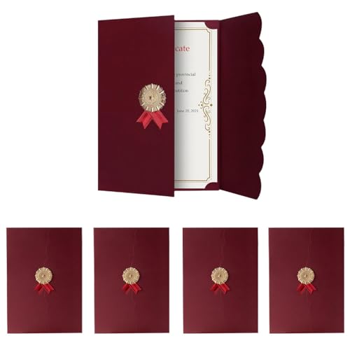 5Pcs A4 Certificate Holders Certificate Sleeves Honor Certificate Cover Diploma Covers Trifold Document Covers Graduation Diploma Folder Diploma Holder Certificates Cover for Award Certificates