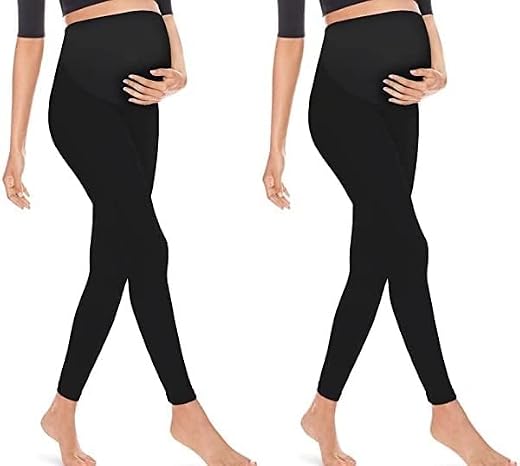 SHAPERX Women's Maternity Ankle Leggings Over The Belly Pregnancy Yoga Pants with Pocket Soft Active wear Work Pants Leggi...