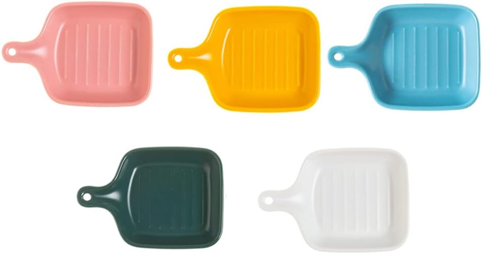 Dipping Bowls,Sauce Bowls Simple Style Square Porcelain Side Dish Bowl Seasoning Dishes Soy Dipping Sauce Dishes with Handle(Assorted)
