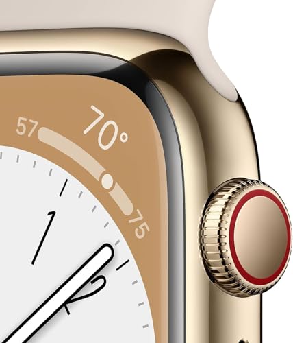 Apple Watch Series 8 [GPS, 41mm] - Starlight Aluminum Case with Starlight Sport Ban, M/L (Renewed)3