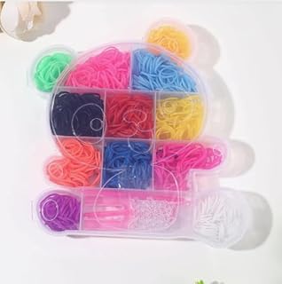 مجموعة اساور مطاطية من نول دائري للحرف اليدوية 12 سوار ملون مع حافظة بتصميم باندا