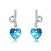 Produktbild Ohrringe Silber Nadel Kristall Herz mit Swarovski Elements Ohrstecker Schmuck Damen Mädchen