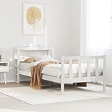 TidyardEstructura de Cama sin colchón Madera Maciza Blanca 75x190 cm