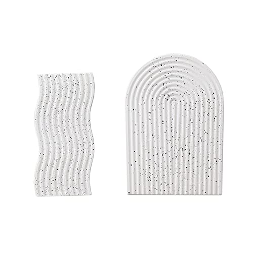 GISELA D Lot de 2 plateaux en plâtre pour loisirs créatifs, bijoux, présentation, accessoires de photomaton (plateau en plâtre)